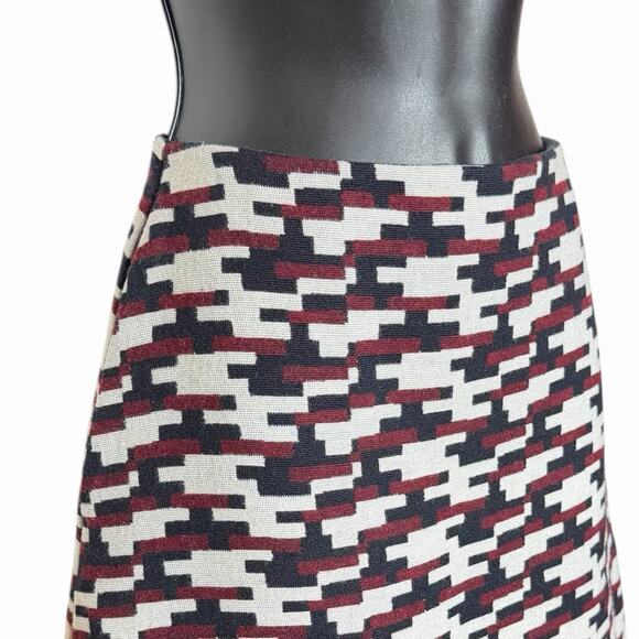 JIL SANDER NAVY PLAID TWEEDY A LINE SKIRT WOOL BLEND MADE IN ITALY SIZE 40 M 8 - Picture 2 of 7